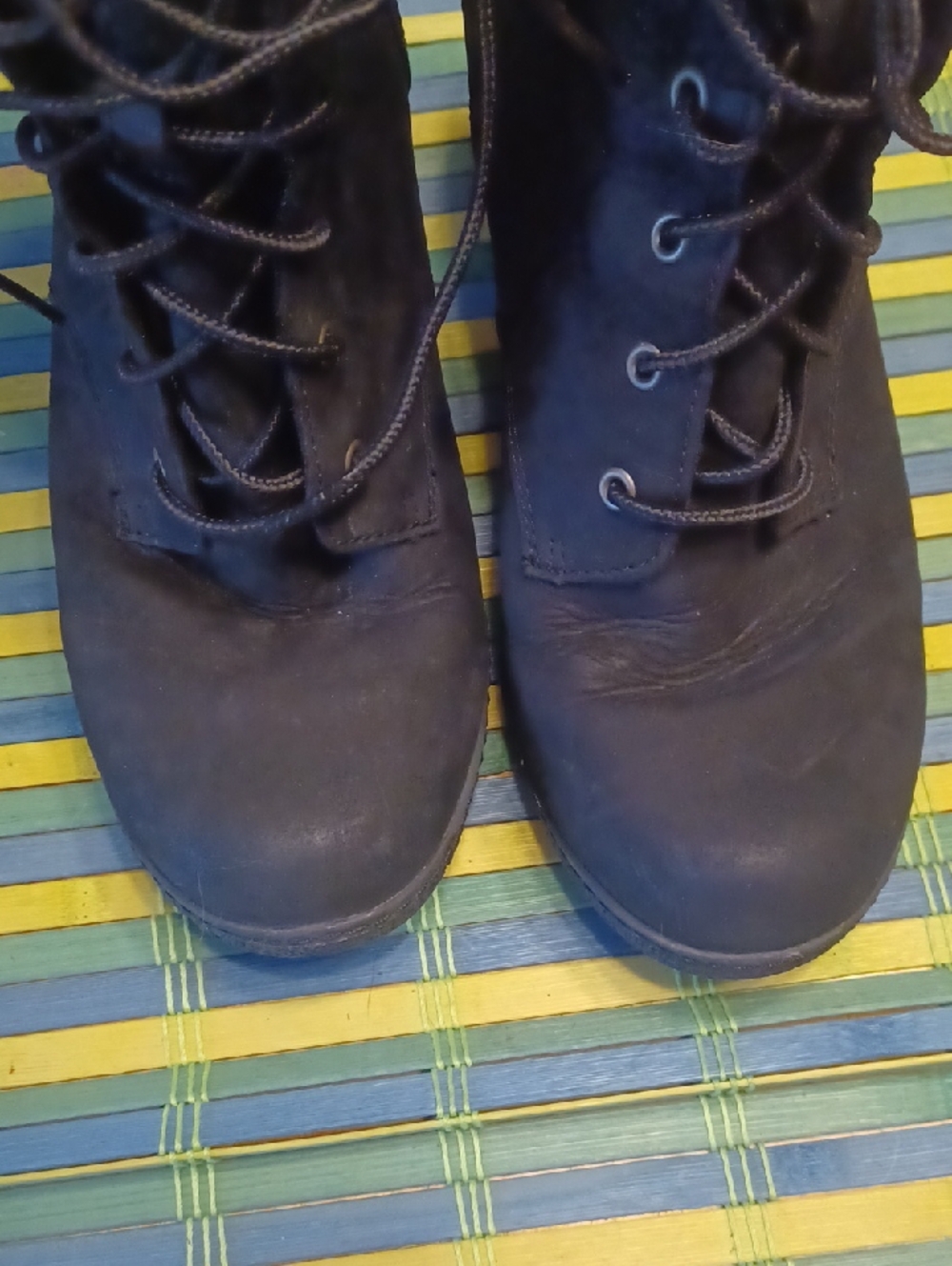 Timberland Women's Black Lace-Up Combat & Moto Boots Size 8.5W - Picture 4 of 13